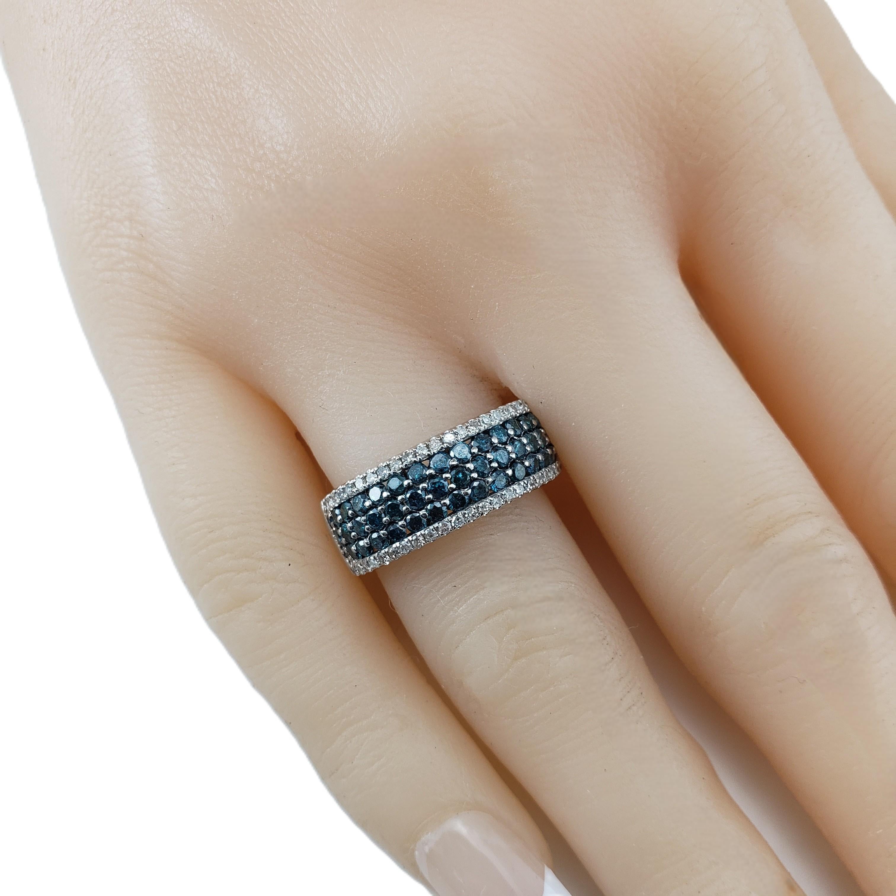 Effy Bella Bleu 14K White Gold Blue and White Diamond Band Size 7 #21237 For Sale 3