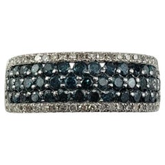 Effy Bella Bleu 14K White Gold Blue and White Diamond Band Size 7 #21237