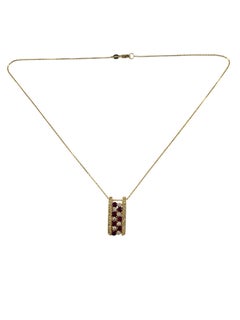 Effy BH Collar Colgante Escalera Oro Amarillo 14K Rubí y Diamantes #25054