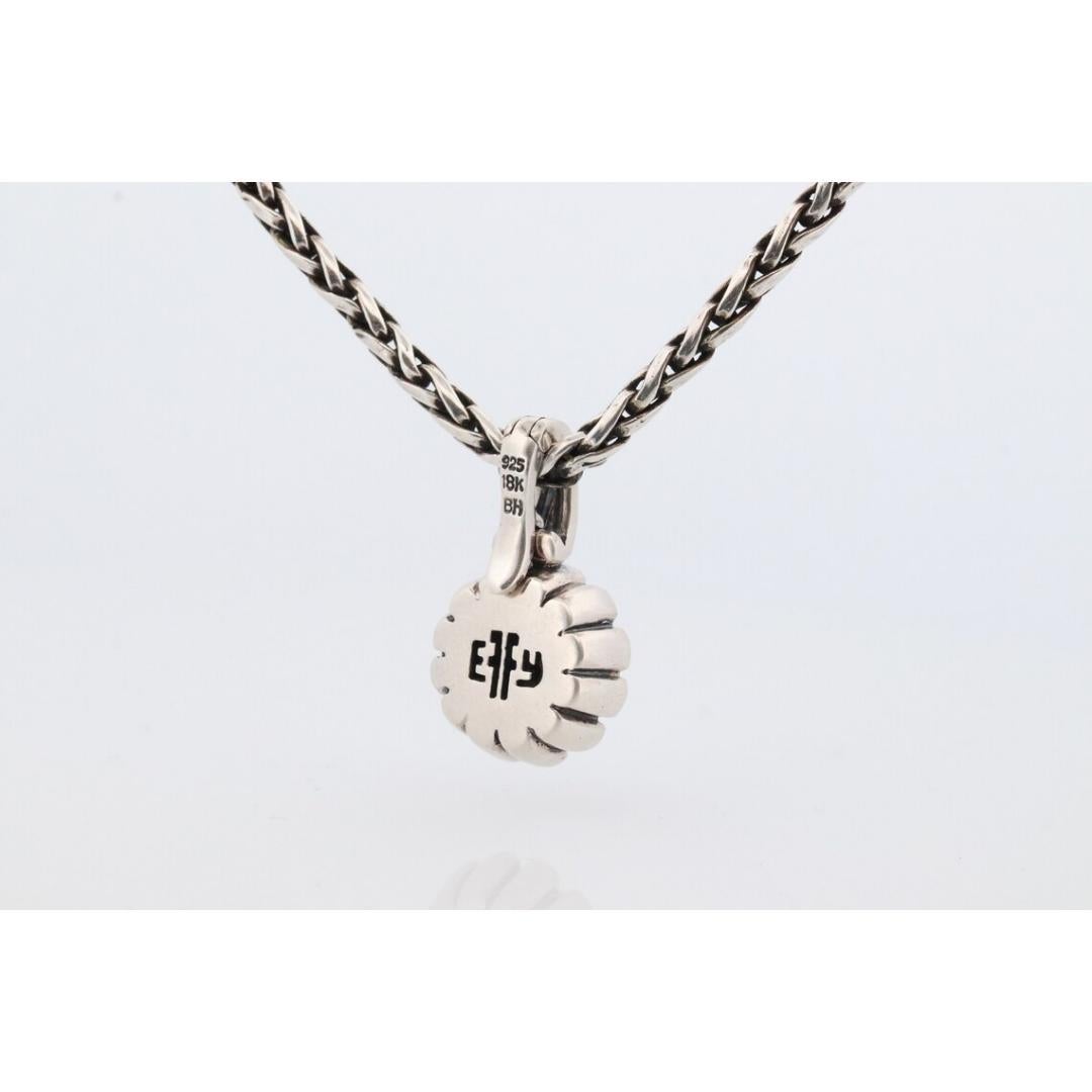 EFFY BH Necklace. 18k Sterling Silver Necklace and Black Diamond Pendant For Sale 6