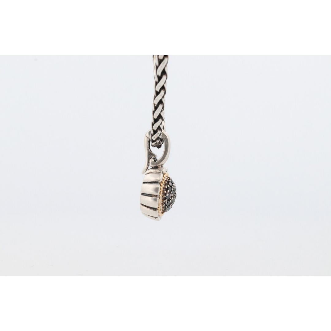 EFFY BH Necklace. 18k Sterling Silver Necklace and Black Diamond Pendant For Sale 2