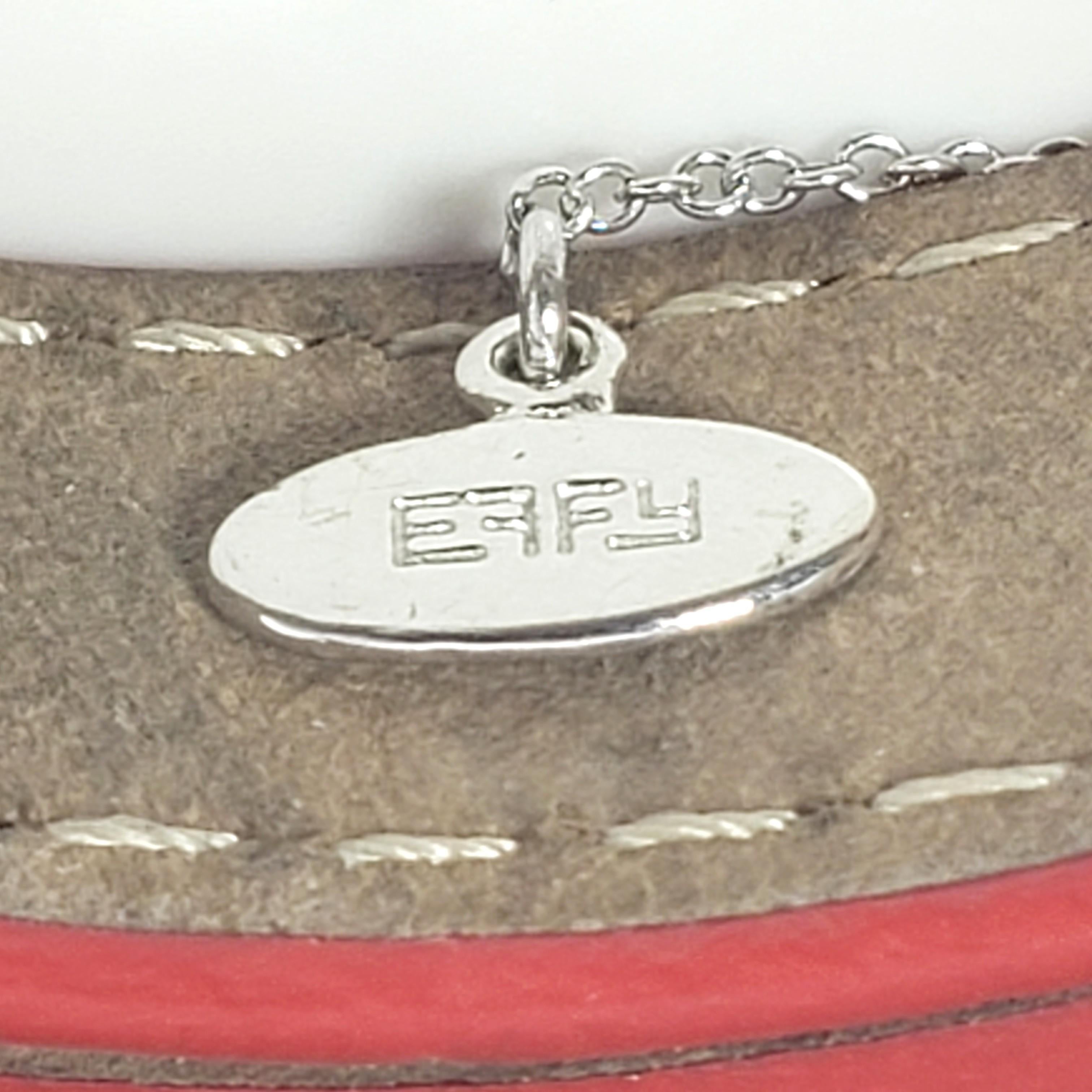 Effy Bita 14K White Gold and Diamond Heart Red Leather Bracelet #22292 For Sale 1