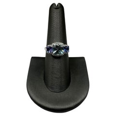 Effy Blue Multicolor Ring in 14kt Gold - 3.20ctw Aquamarine, Tanzanite, Diamonds