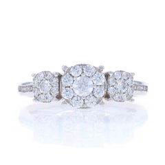 EFFY Bouquet Diamond Cluster Halo Engagement Ring - White Gold 14k Round 1.00ctw