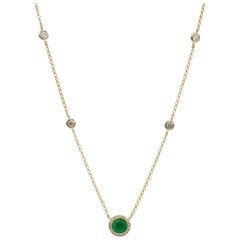 Effy Brasilica 14K Yellow Gold Emerald and Diamond by The Yard Necklace