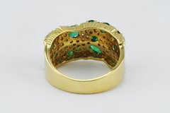 Effy Brasilica 14Kt Gold Cluster Ring Natural Emeralds and Diamond 2.65 Carat