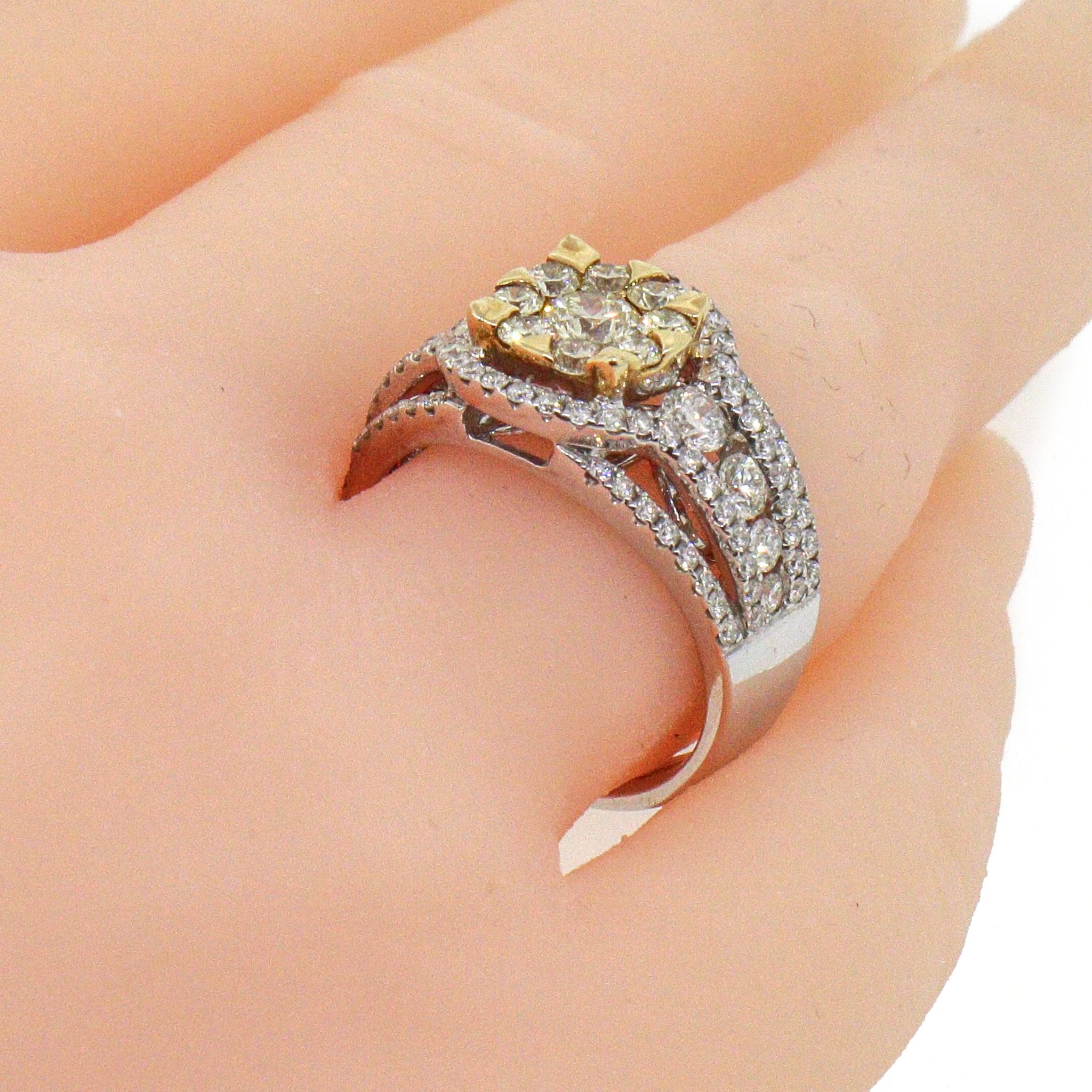 Effy Canare Zweifarbiger Gold-Diamant-Ring im Angebot 5