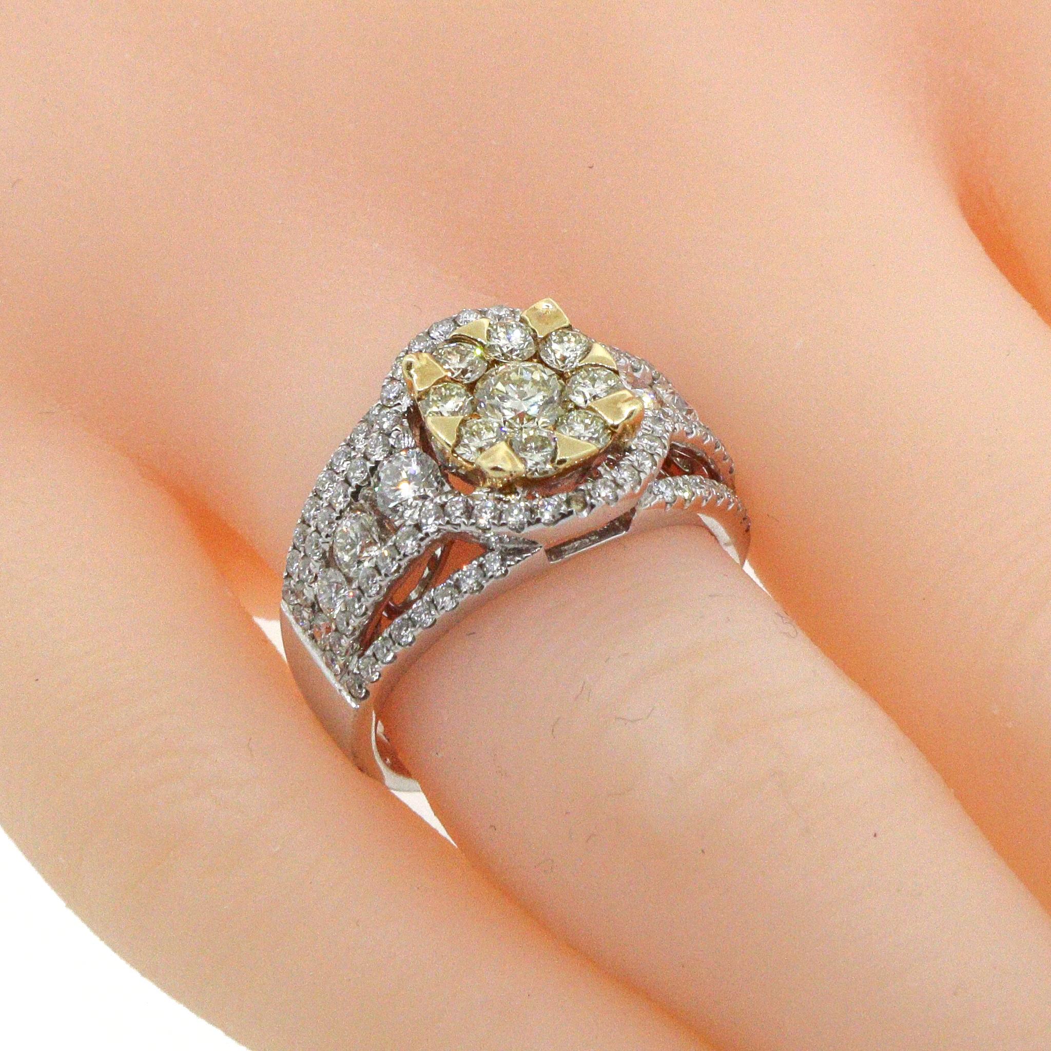 Effy Canare Zweifarbiger Gold-Diamant-Ring (Rundschliff) im Angebot