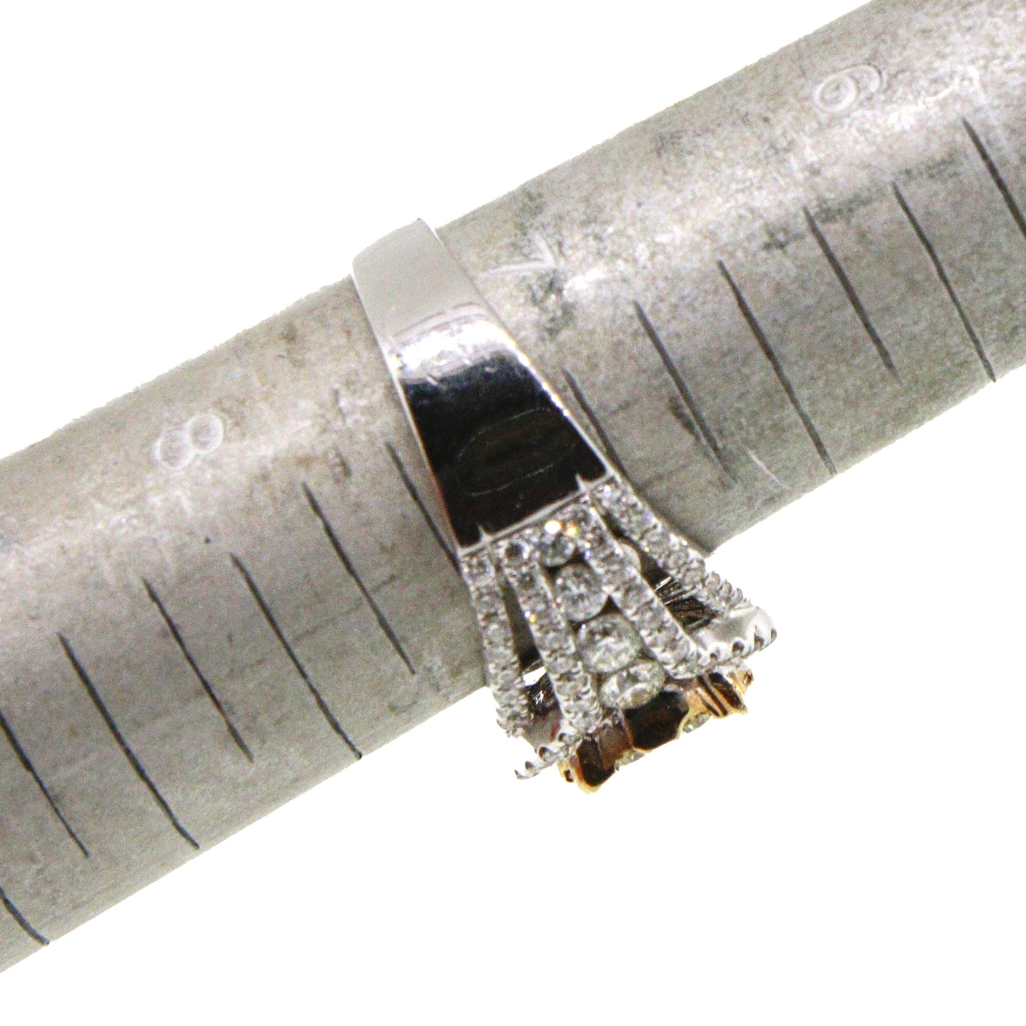 Effy Canare Two-Tone Gold Diamond Ring In Good Condition For Sale In New York, NY