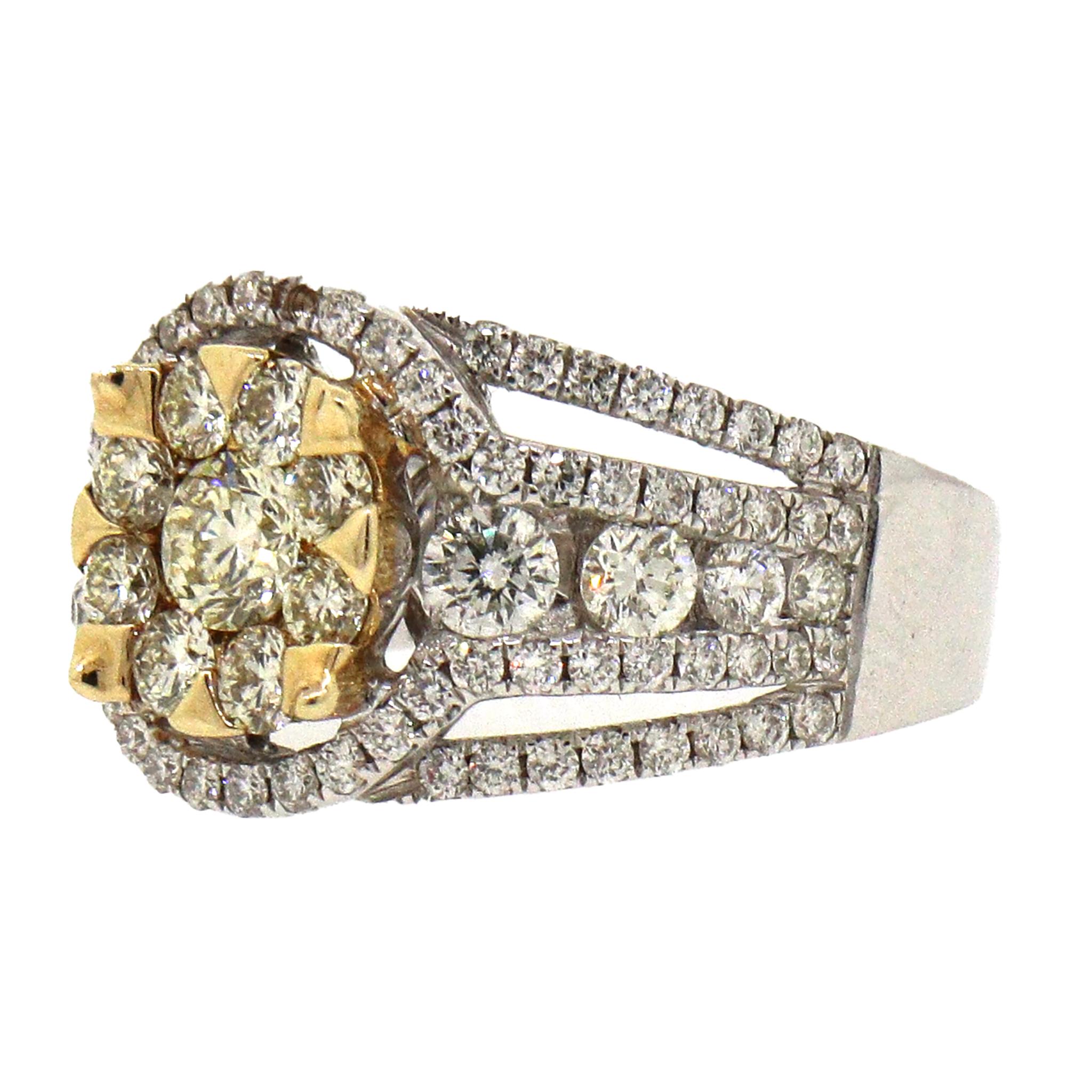 Effy Canare Zweifarbiger Gold-Diamant-Ring im Angebot 1