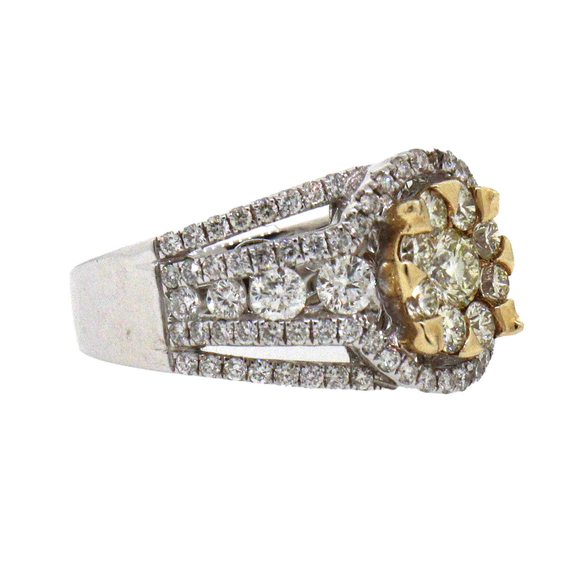 Effy Canare Zweifarbiger Gold-Diamant-Ring im Angebot 2