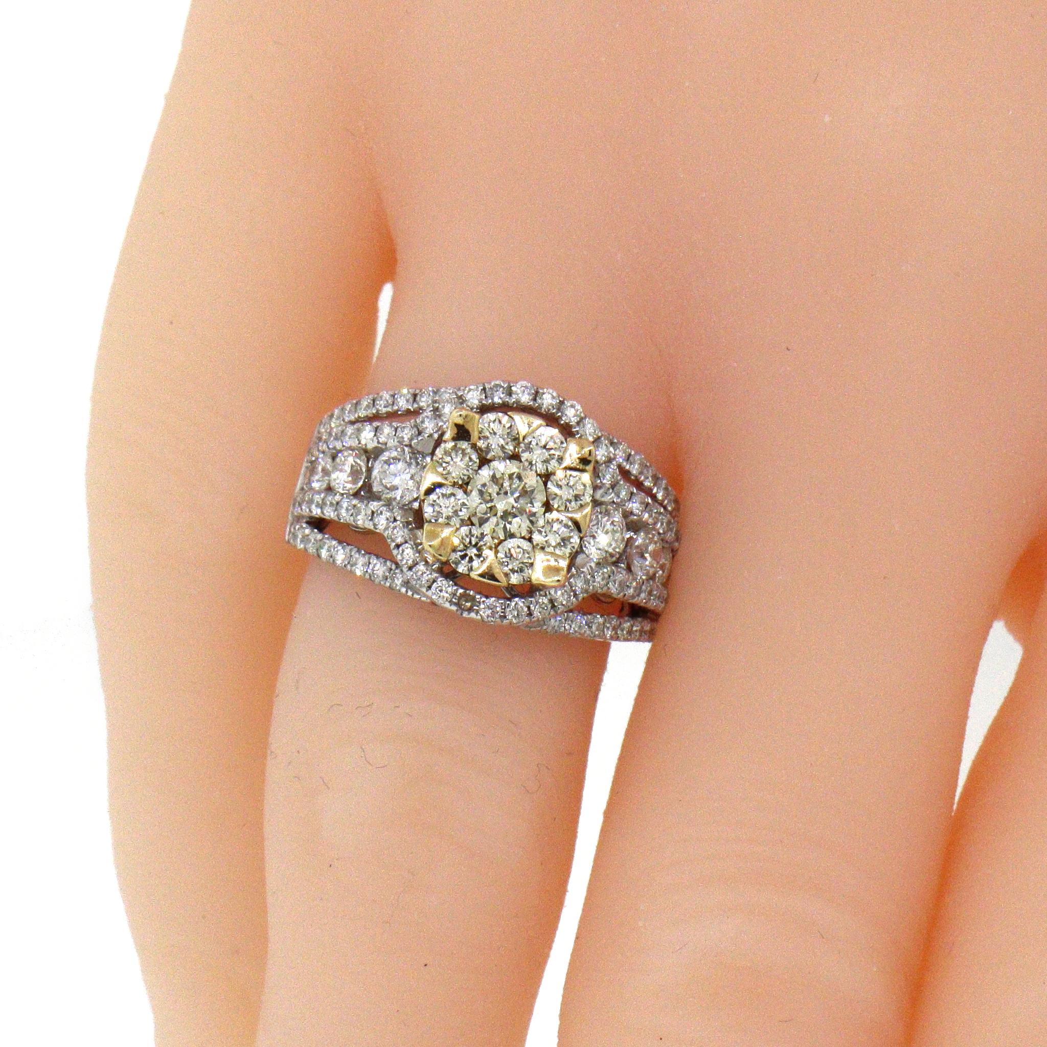 Effy Canare Zweifarbiger Gold-Diamant-Ring im Angebot 3