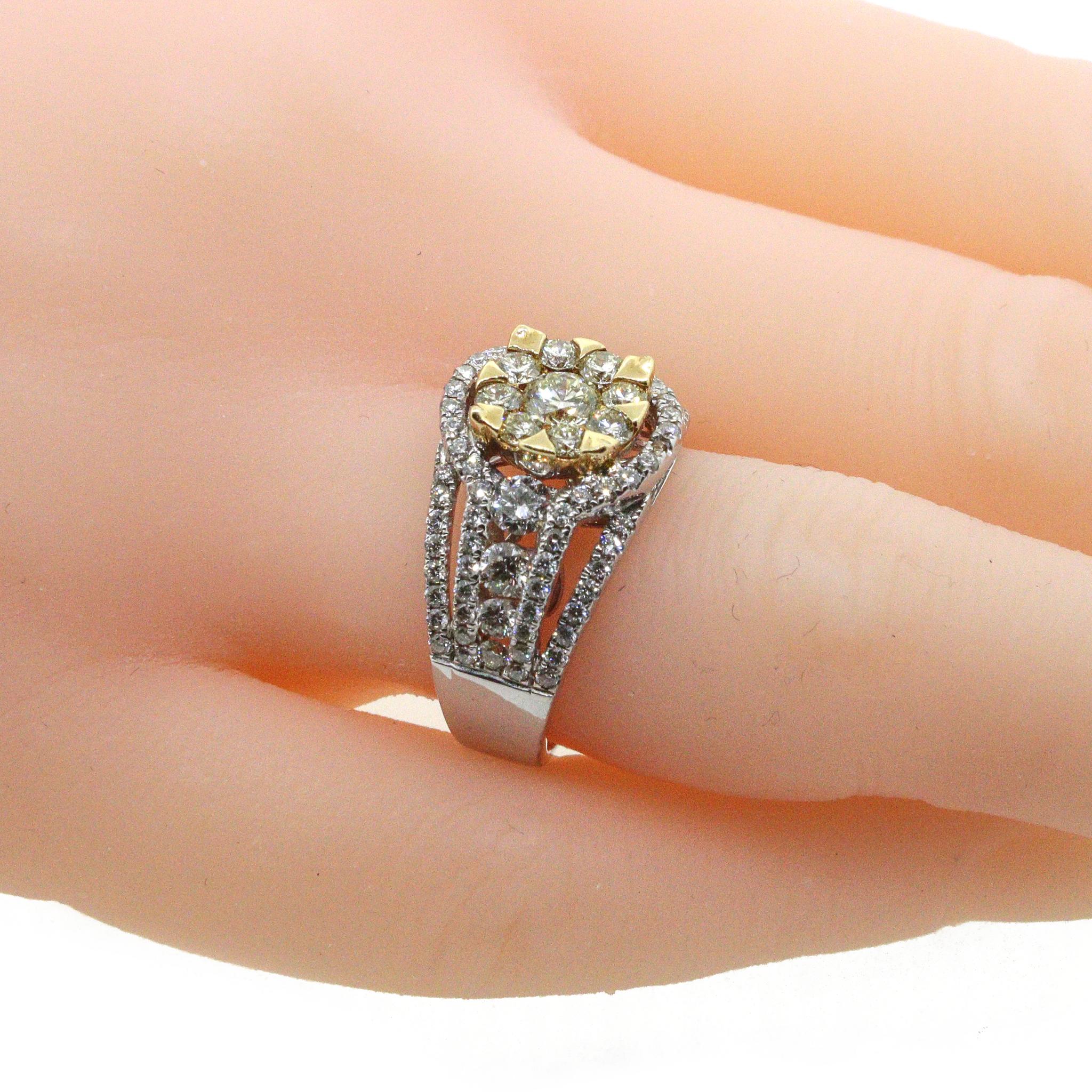 Effy Canare Zweifarbiger Gold-Diamant-Ring im Angebot 4