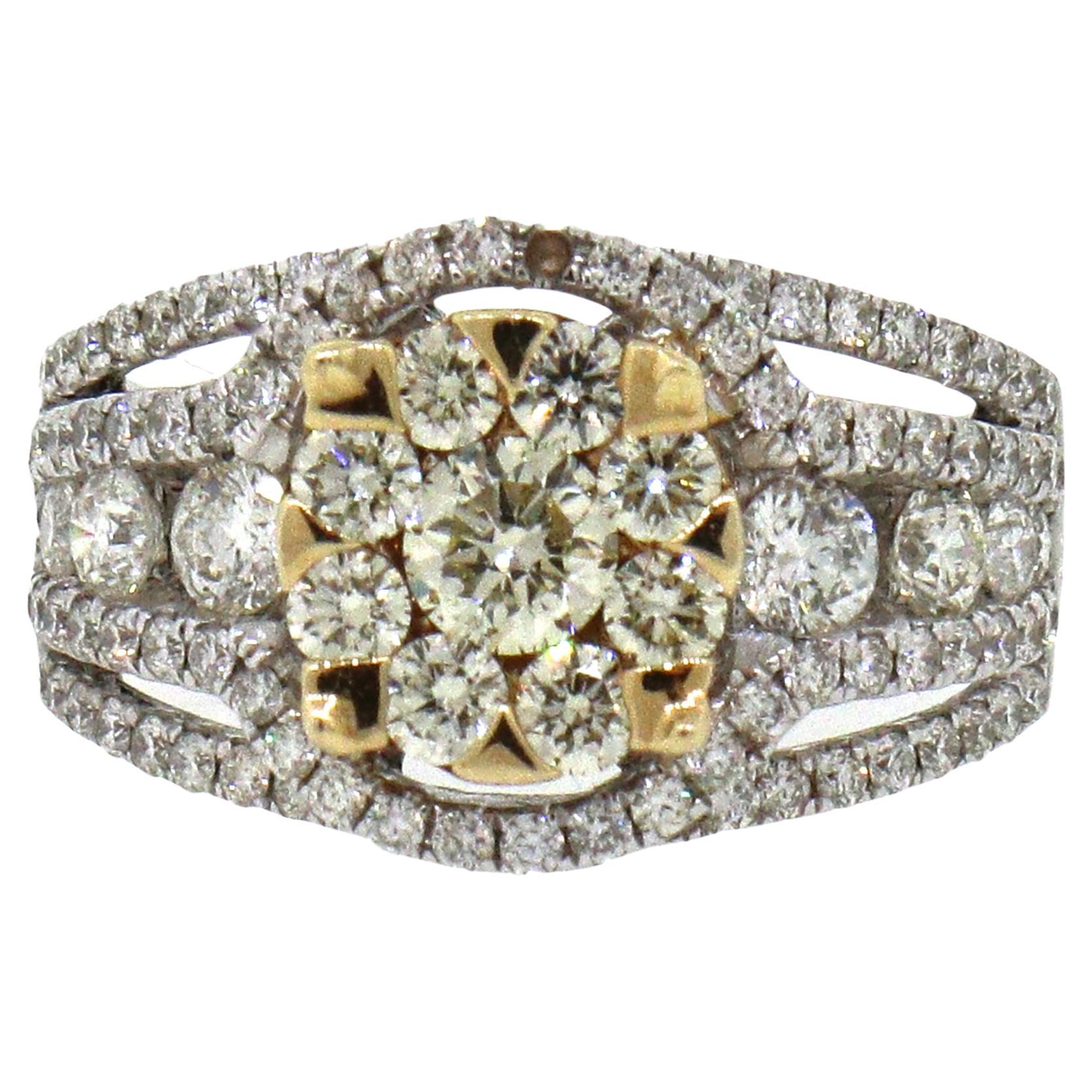 Effy Canare Zweifarbiger Gold-Diamant-Ring im Angebot