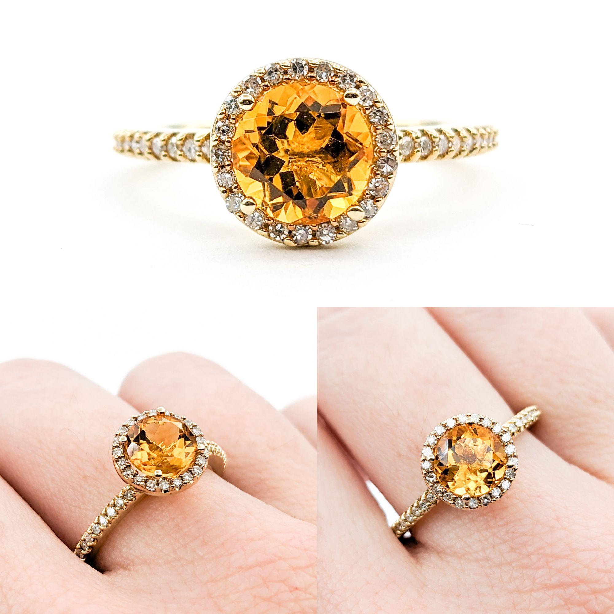 Effy Citrine & Diamond Halo Ring in Yellow Gold

This stunning Effy Citrine ring is expertly crafted in 14k yellow gold, embodying both luxury and timeless design. This timeless design features a lovely 1.20ct round citrine, its rich golden hue