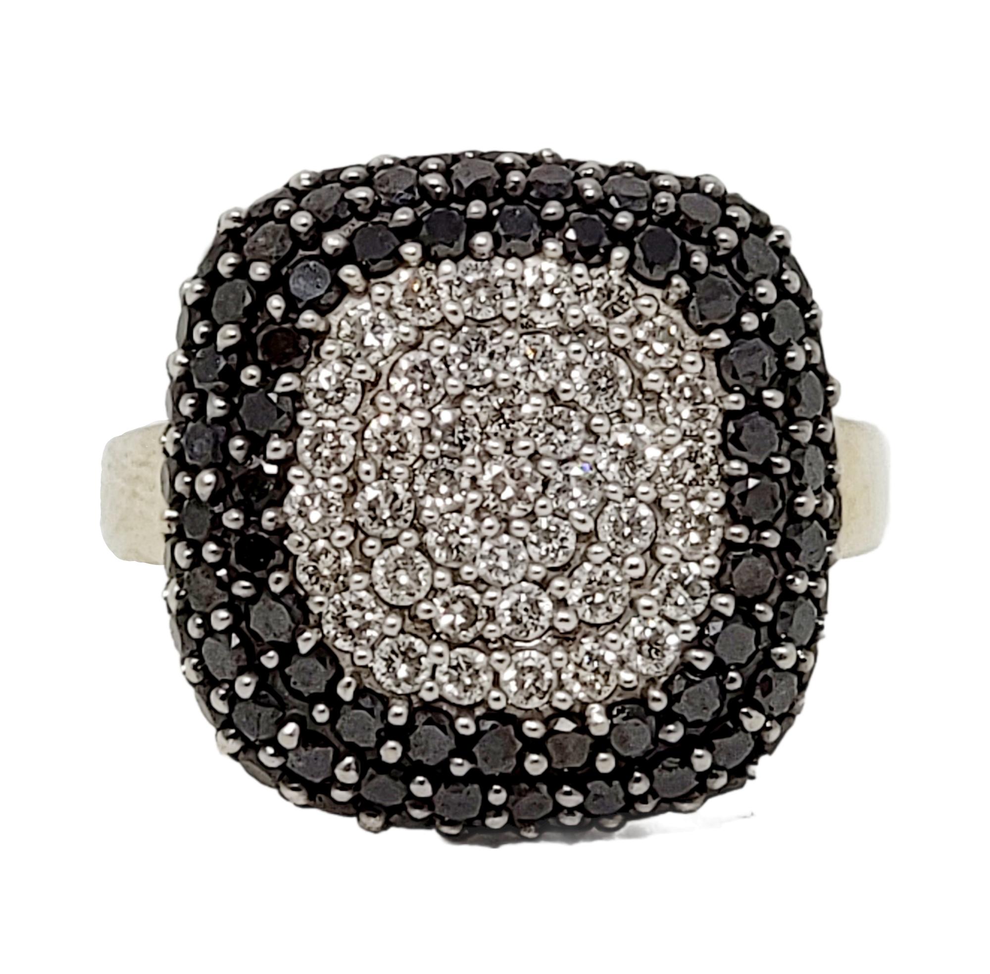 EFFY Collection Black and White Diamond Pave Square Ring 2.02 Carat Total For Sale 1