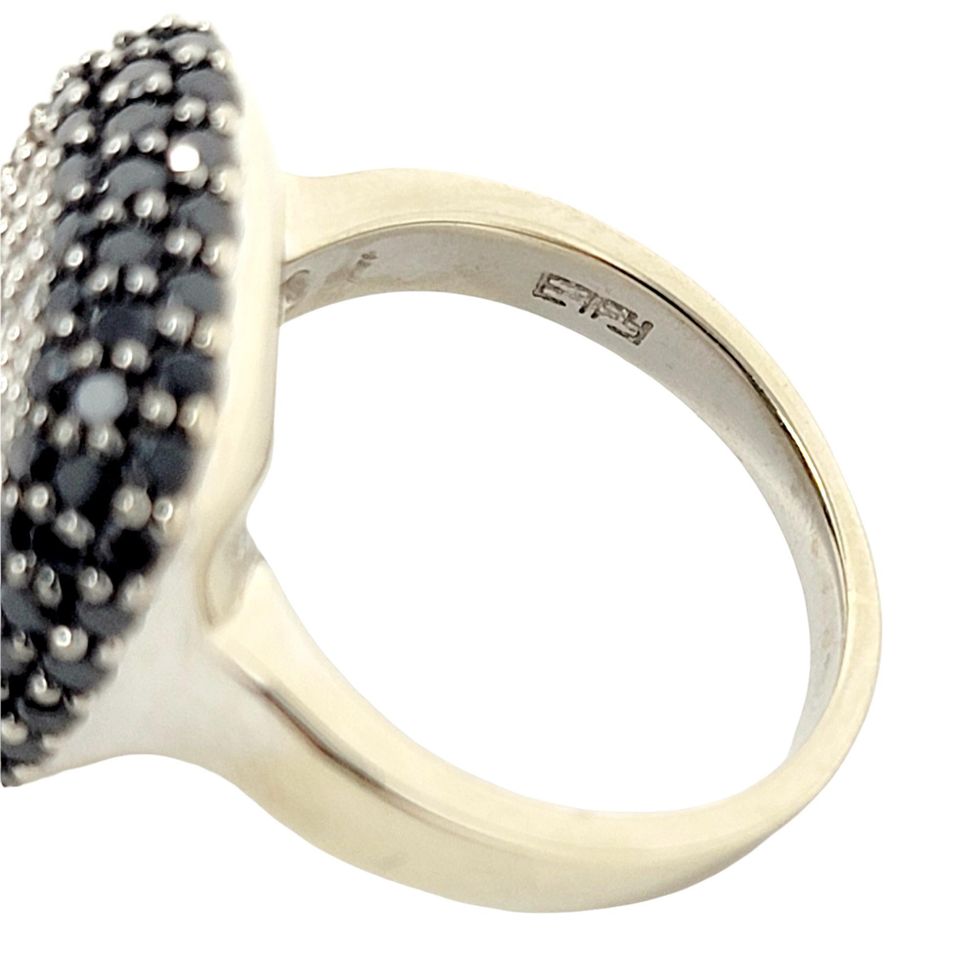 Women's EFFY Collection Black and White Diamond Pave Square Ring 2.02 Carat Total For Sale