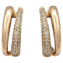 The Collective - Boucles d'oreilles en or rose 14 carats pavé de diamants en J