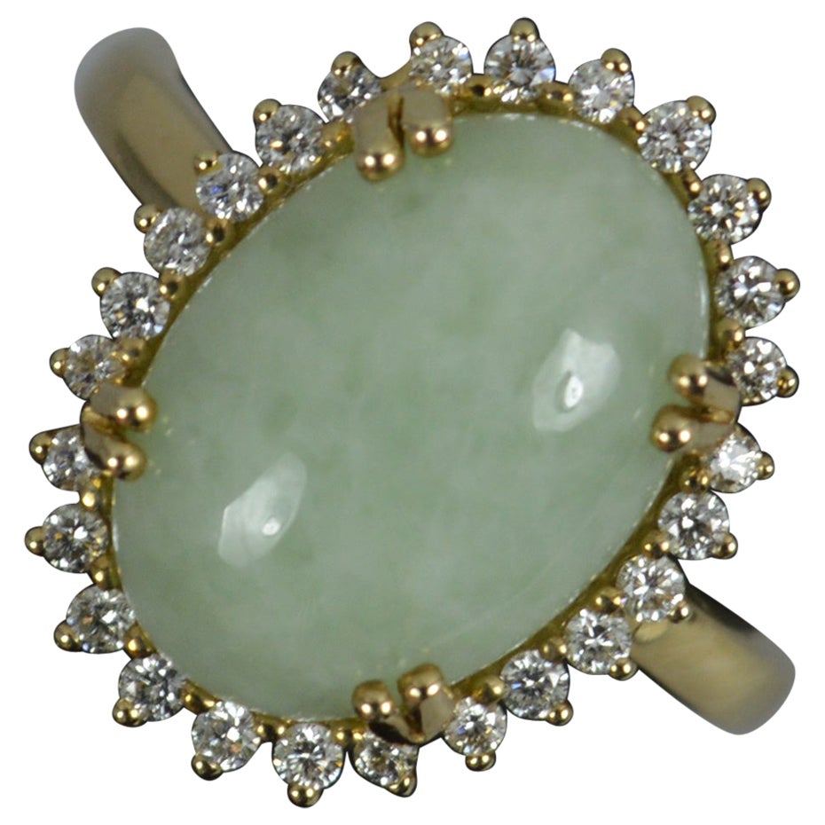 EFFY Designer 14 Karat Gelbgold Jade und Diamant-Cluster-Ring