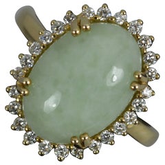 EFFY Designer 14 Karat Gelbgold Jade und Diamant-Cluster-Ring