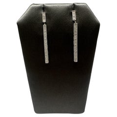 Effy Diamond Bar Drop Earrings in Sterling Silver – 0.33ctw, New