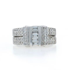 EFFY Diamond Cluster Cocktail Band - White Gold 14k Baguette 1.25ctw Ring