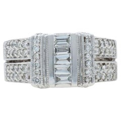 EFFY Diamond Cluster Cocktail Band - White Gold 14k Baguette 1.25ctw Ring