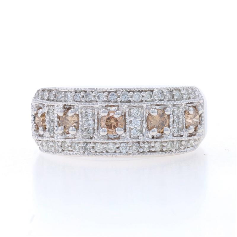 Retail Price: $3000

Size: 7 1/4
Sizing Fee: Up 2 sizes for $50 or Down 1 size for $40

Brand: EFFY

Metal Content: 14k White Gold

Stone Information

Natural Diamonds
Carat(s): 1.00ctw
Cut: Round Brilliant
Color: Fancy Brown & G - H
Clarity: SI1 -
