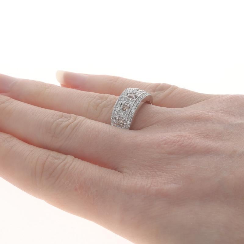 Women's EFFY Diamond Cluster Cocktail Band - White Gold 14k Round 1.00ctw Milgrain Ring For Sale