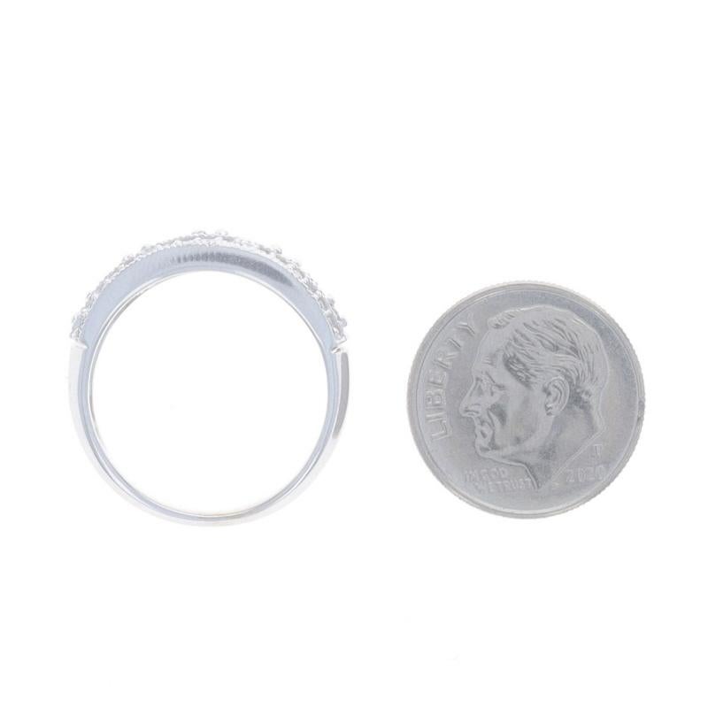 EFFY Diamond Cluster Cocktail Band - White Gold 14k Round 1.00ctw Milgrain Ring For Sale 1