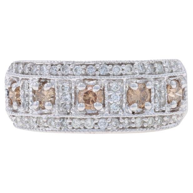 EFFY Diamond Cluster Cocktail Band - White Gold 14k Round 1.00ctw Milgrain Ring