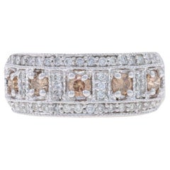 EFFY Diamond Cluster Cocktail Band - White Gold 14k Round 1.00ctw Milgrain Ring
