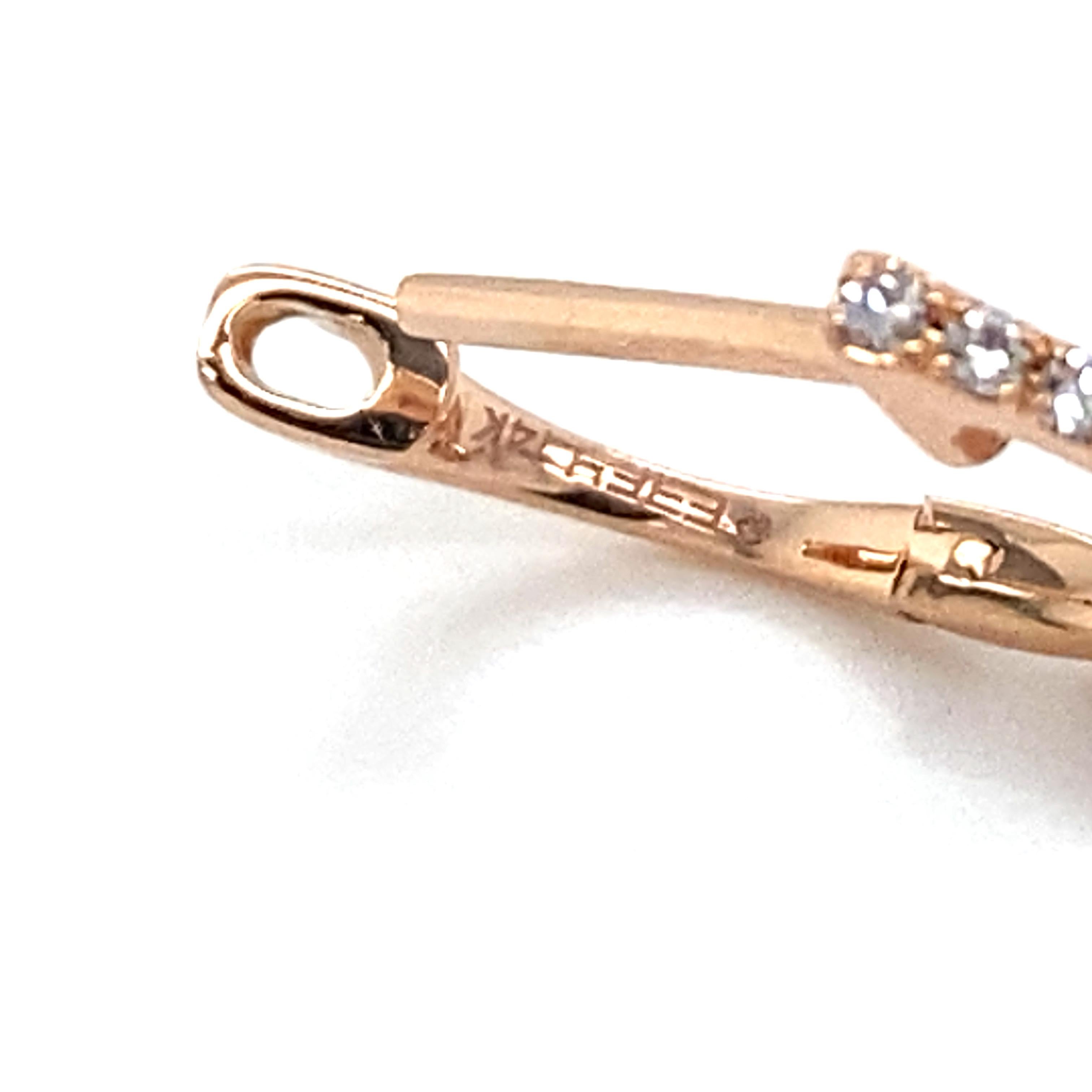 Women's Effy Diamond Dangle 14k Rose Gold Earrings For Sale