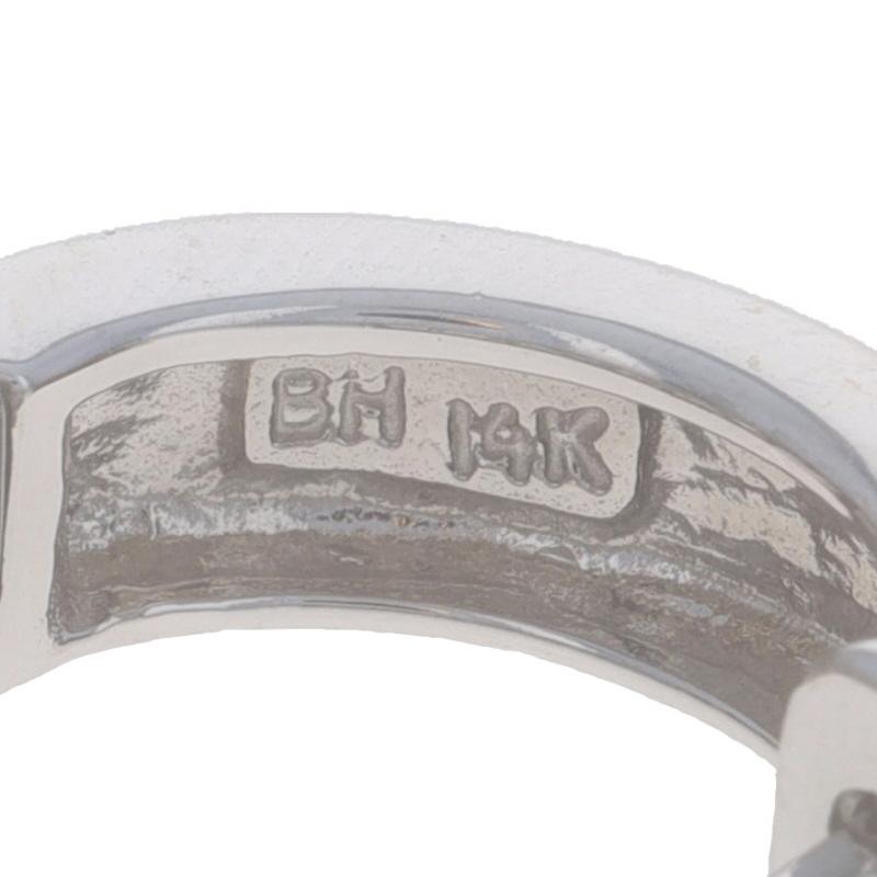 Women's EFFY Diamond Huggie Hoop Earrings - White Gold 14k Baguette .50ctw Pierced