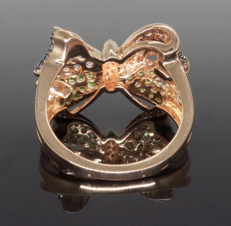 Effy Diamond and Multi-Colored Sapphire Bow Ring at 1stDibs | effy bow ring