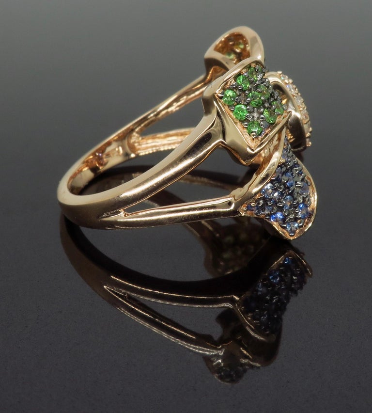 Effy Diamond and Multi-Colored Sapphire Bow Ring at 1stDibs | effy bow ring