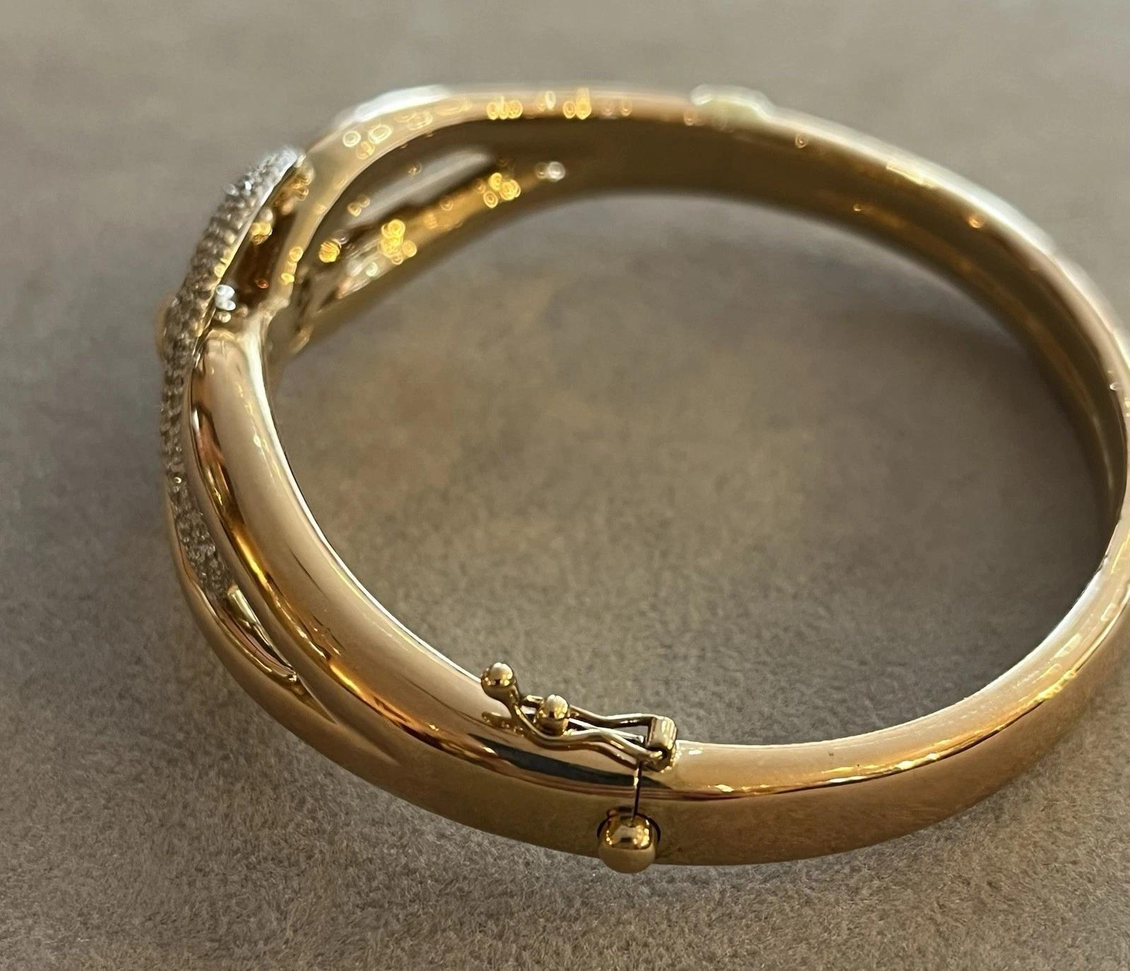 Effy Bracciale stile nodo con pavé di diamanti in oro rosa 14 carati in vendita 3