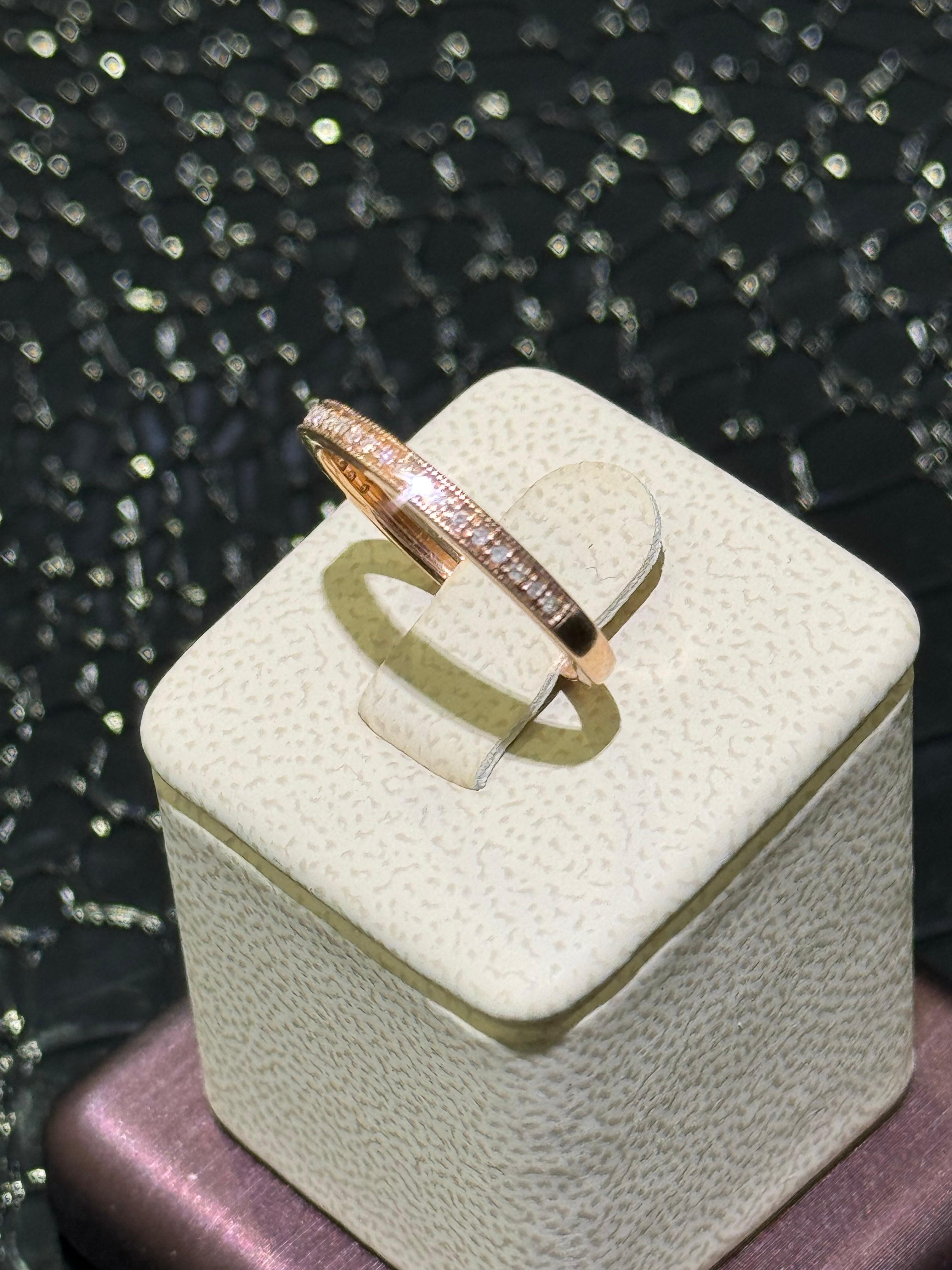 Effy Diamond Ring In 14k Rose Gold .

Approximately 0.25 carats in diamonds.

Size 6.75.

Shank width is 2mm.