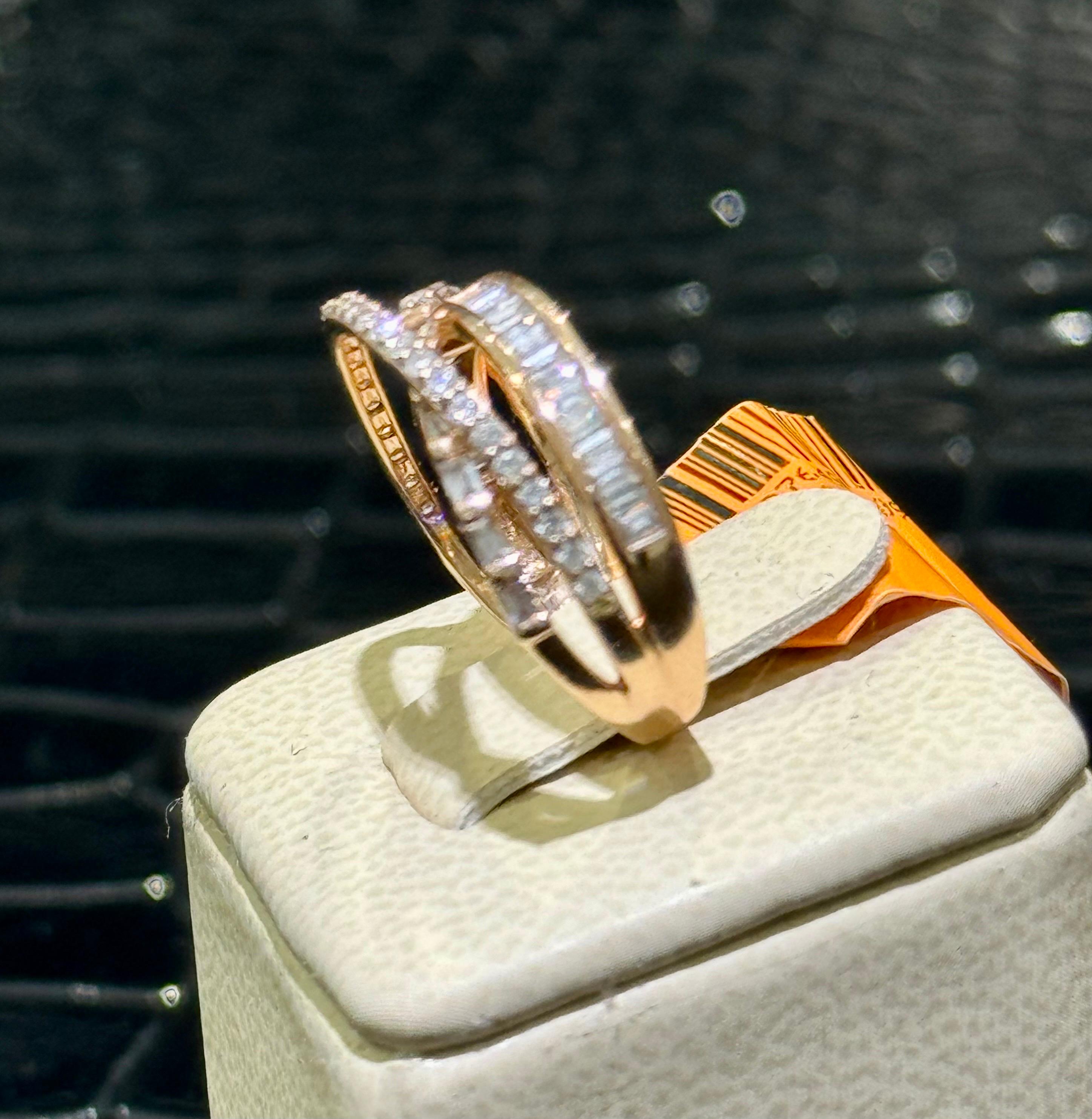 Modern Effy Diamond Ring In 14k Rose Gold. For Sale