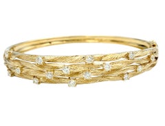 Effy D'oro Diamond Twisted Rope Design Bangle Bracelet in 14 Karat Yellow Gold