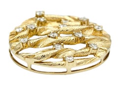 Effy D'Oro Twisted Rope Kreis-Anhänger mit Diamanten aus 14 Karat Gelbgold