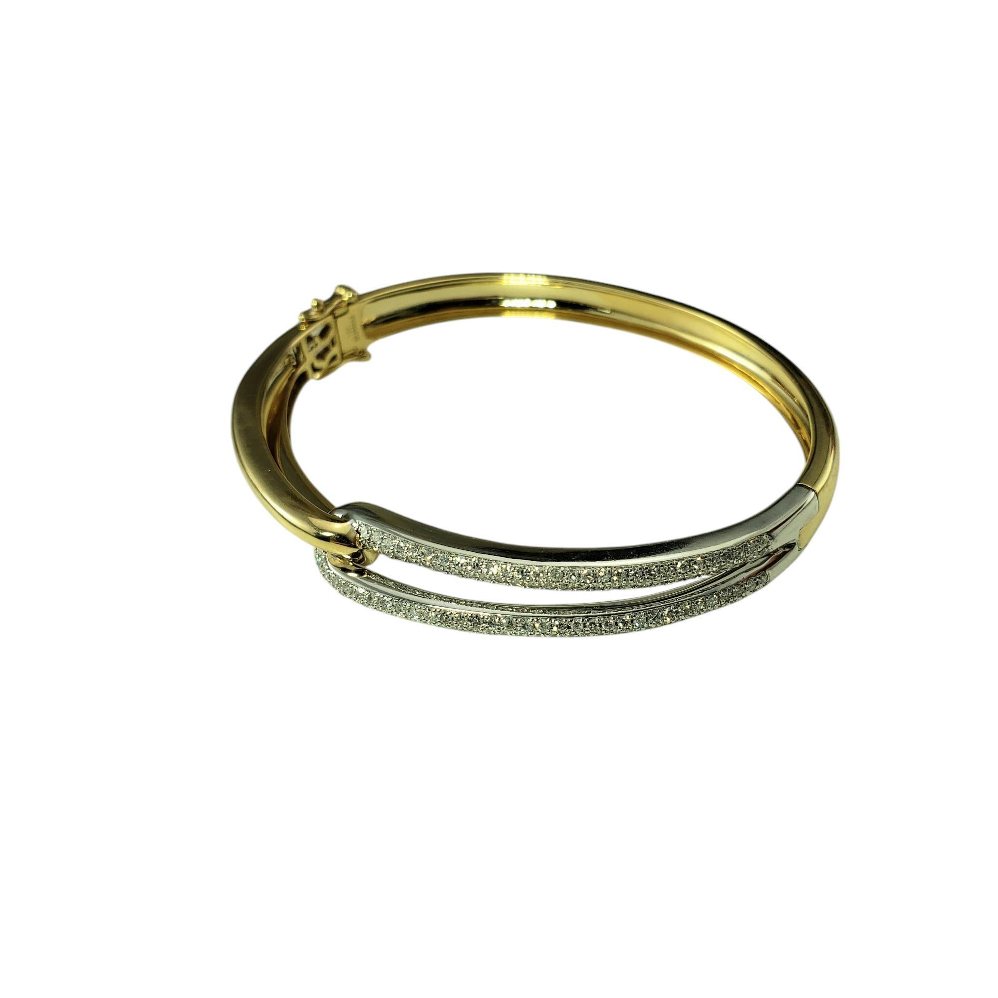Contemporary Effy Duo 14K Yellow and White Gold Diamond Bangle Bracelet #20620