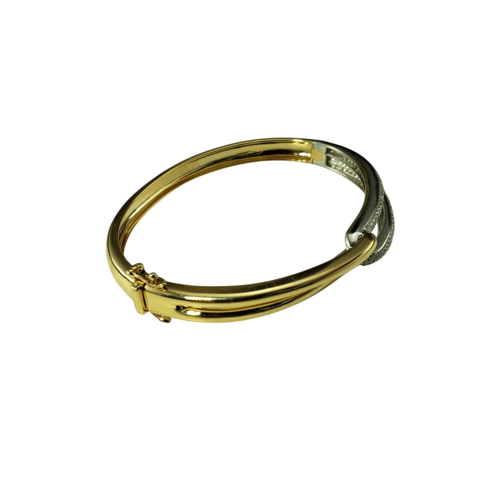 Single Cut Effy Duo 14K Yellow and White Gold Diamond Bangle Bracelet #20620