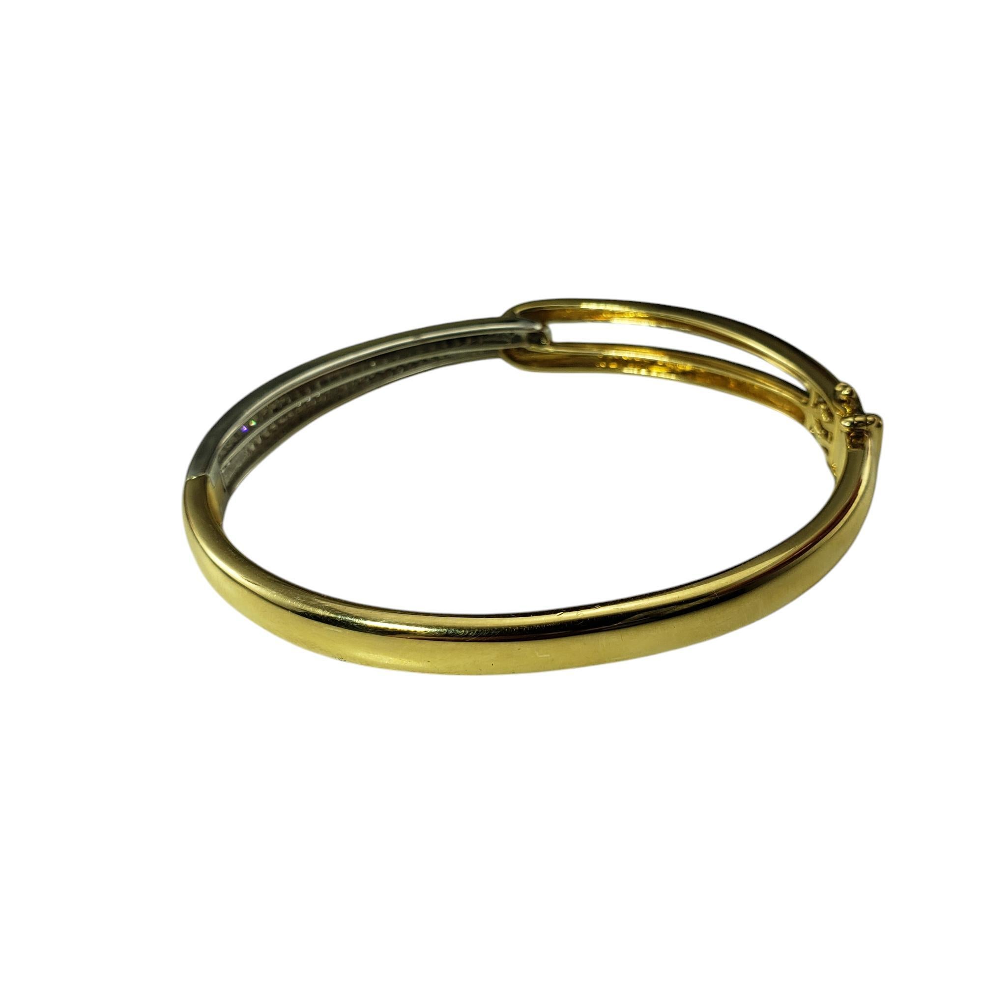 Effy Duo 14K Yellow and White Gold Diamond Bangle Bracelet #20620 In Good Condition In Washington Depot, CT
