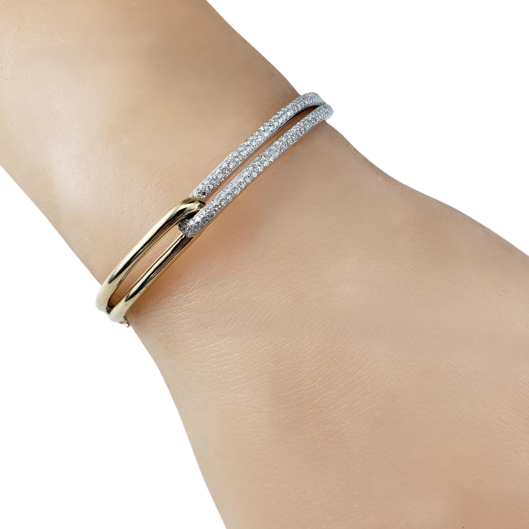 Effy Duo 14K Yellow and White Gold Diamond Bangle Bracelet #20620 2