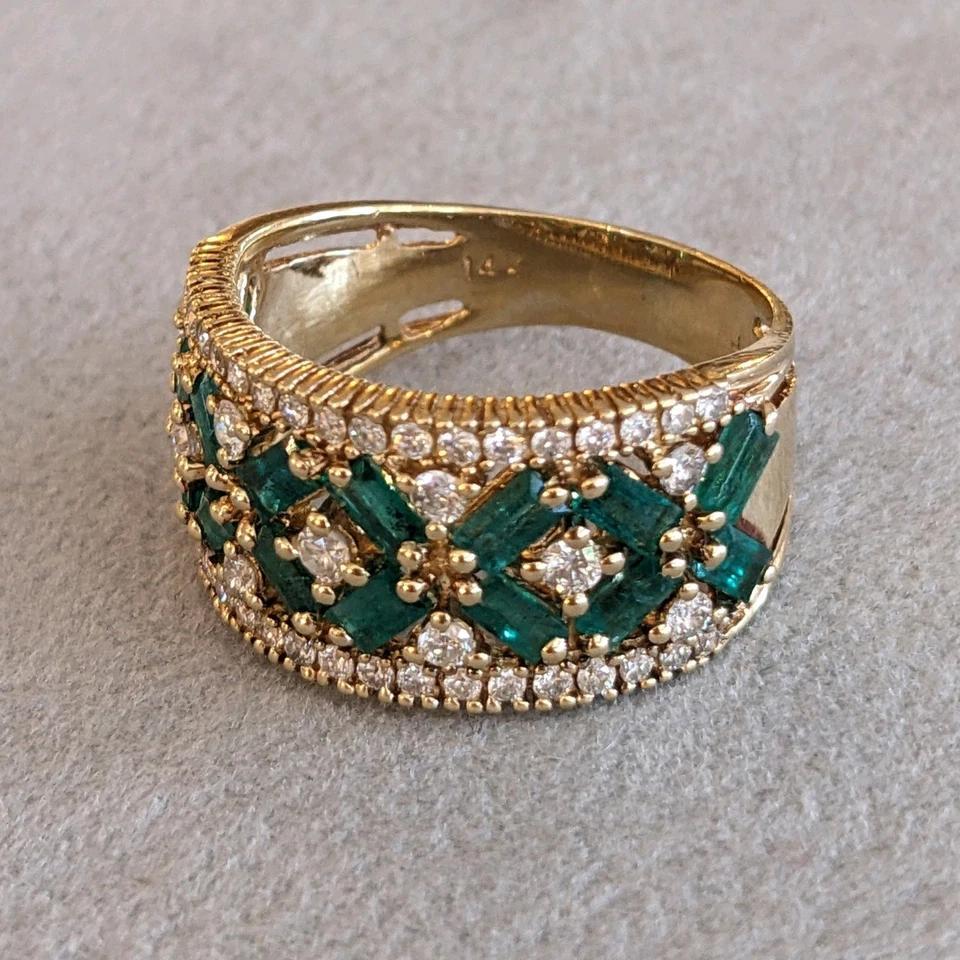 EFFY Emerald and Diamond Set - Necklace, Bracelet, and Ring in 14k Yellow Gold 6