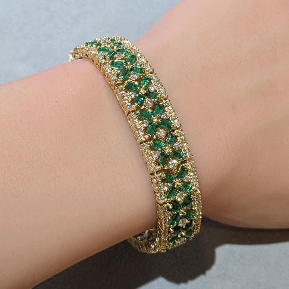 EFFY Emerald and Diamond Set - Necklace, Bracelet, and Ring in 14k Yellow Gold 1