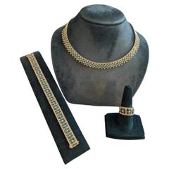EFFY Emerald and Diamond Set - Necklace, Bracelet, and Ring in 14k Yellow Gold