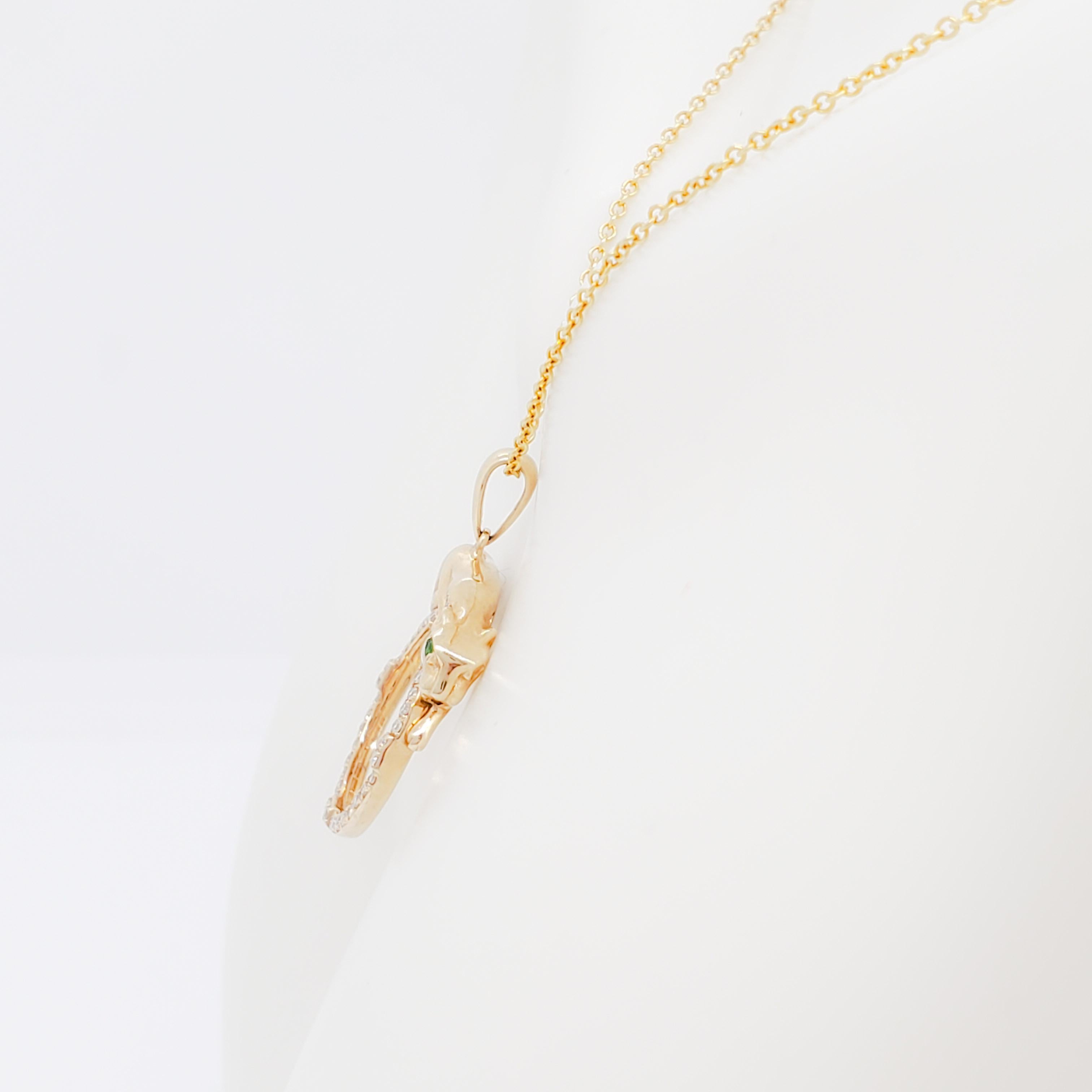 Effy Estate Diamond and 14k Yellow Gold Panther Pendant Necklace 2