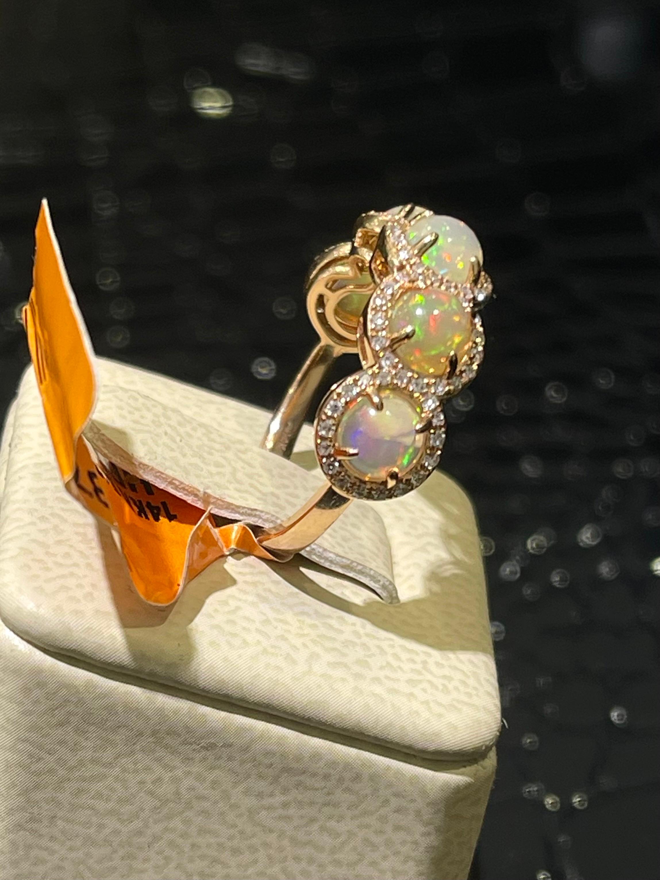 Effy Fire Opal & Diamant-Ring aus 14k im Zustand „Neu“ im Angebot in Fort Lauderdale, FL
